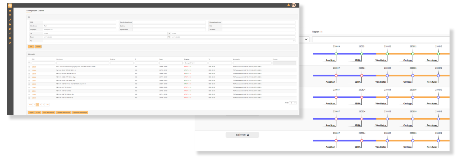 Tracker Change Portal – ändringsärende och tidplan